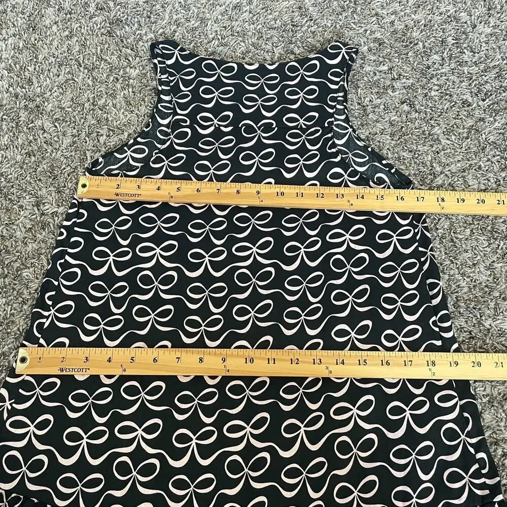 Kate Spade Mini Babydoll Dress Sz Small Black Pink Bow Ribbon Coquette Feminine